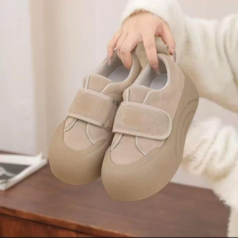 

Кроссовки на липучках на толстой подошве, Новые бестселлеры, Универсальная повседневная обувь, Студенческие кеды с большой головой 35 абрикосовый