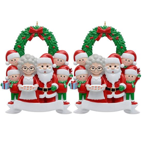 Christmas Pendant Santa Claus Family Hanging Pendant Classic Colors Family Theme Festive Atmosphere Decor