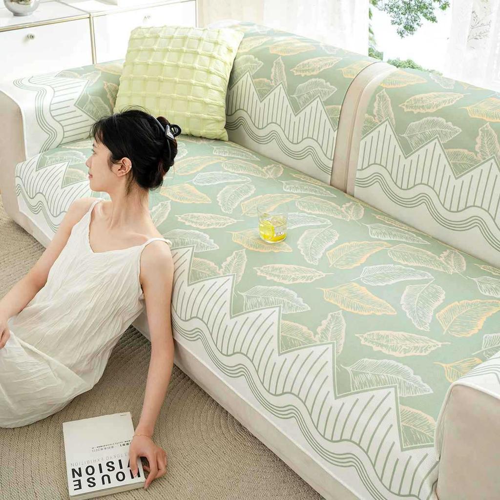 Ice Silk Cooling Fresh Sofa Cushion Summer Cooler Cushion Non-Slip Sofa Cover Breathable Anti-Scratch Living Room Sofa Back