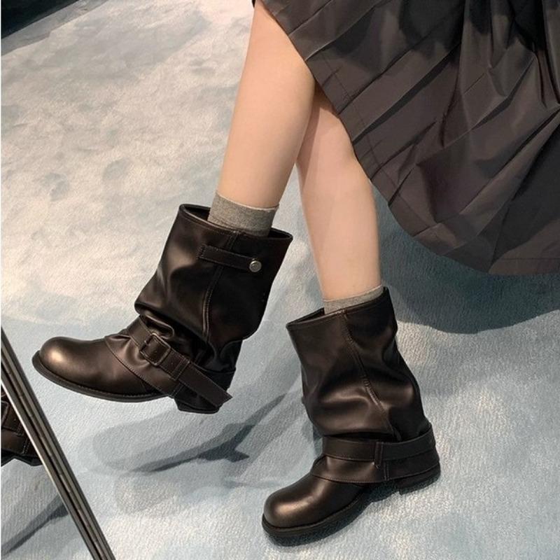 Damenschuhe, Einzelne Schuhe, Rutschfeste Schuhe, Innensohle höhenerhöhend, Dicksohlige, Klobige Stiefel