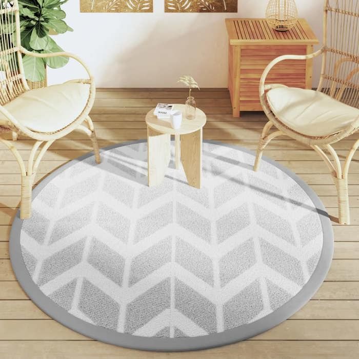 VidaXL Outdoor Rug Grey Ø160 Cm PP, Garden Rug, Floor Mat, Floor Carpet, Rug, Patio Rug, Carpet 368523