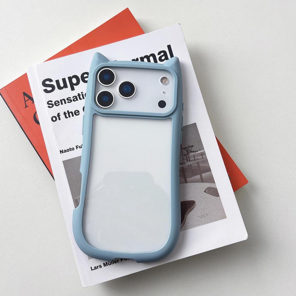 Cat Ears Epoxy Phone Case for Apple 17 Pro Max - High-End, Drop-Proof, Trendy Design for Women
