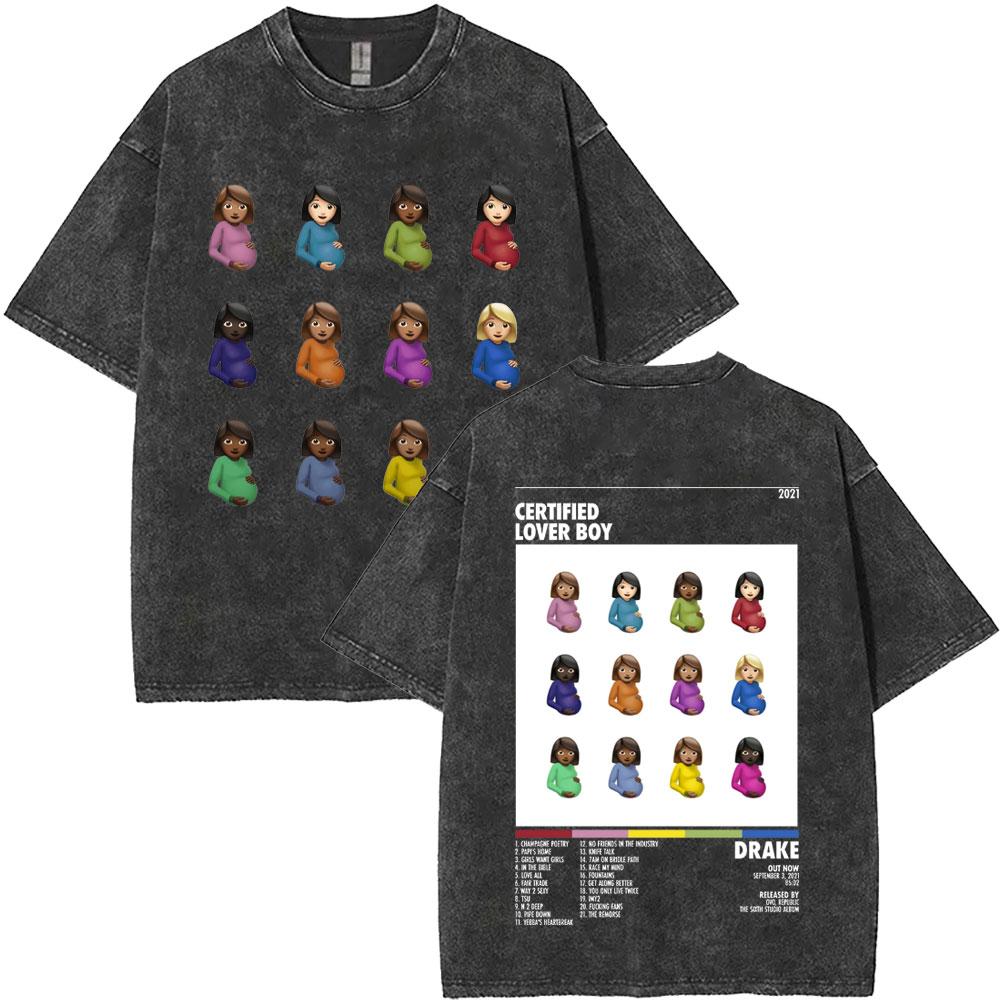 Washed Vintage Rapper Drake Merch 2026 Tshirt Men Women Hip Hop Fashion Pop Music T Shirt Male Summer Cotton Tshirts Fan Gifts