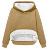 Women's Fashionable Casual Long-Sleeved Top With Fleece Thickened Hooded Sweatshirt