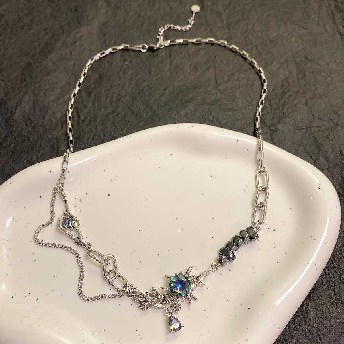 

Y2K аксессуары, модное персиковое сердце, подвеска в форме капли воды, ожерелье с розовым кристаллом Egirl, милая крутая цепочка на ключицу, эстетические украшения