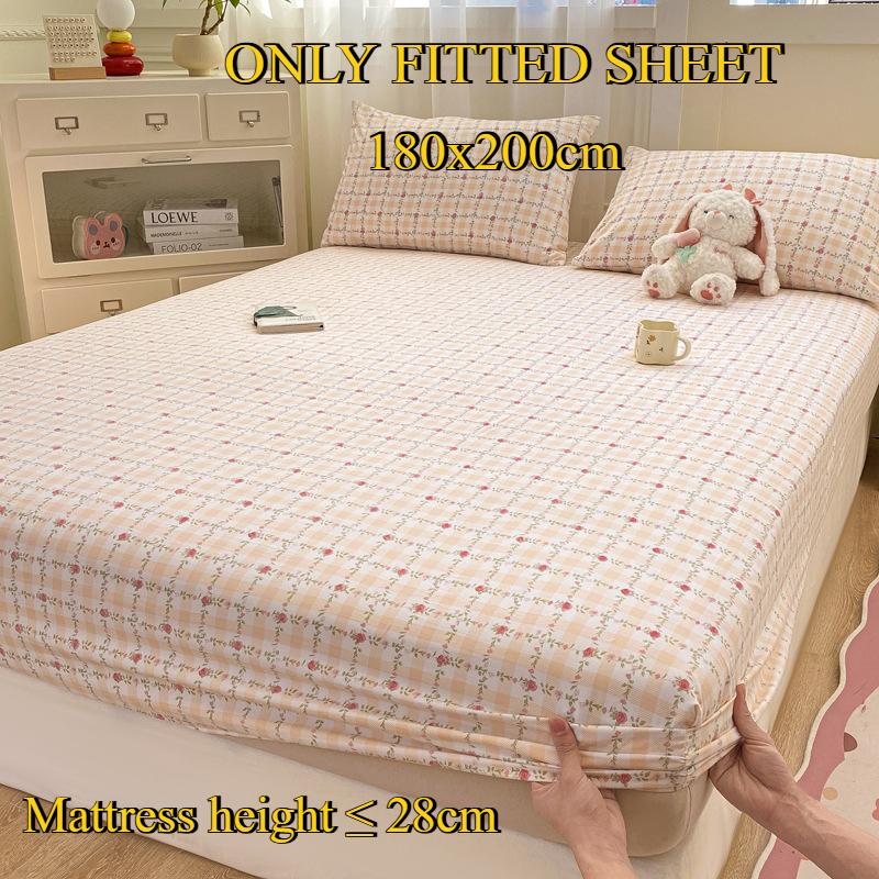 Fitted Sheet Pure Cotton Non-fading Non-balling Single-piece Bed Sheet Non-slip Multi-specification Bedding Bedspread Protector