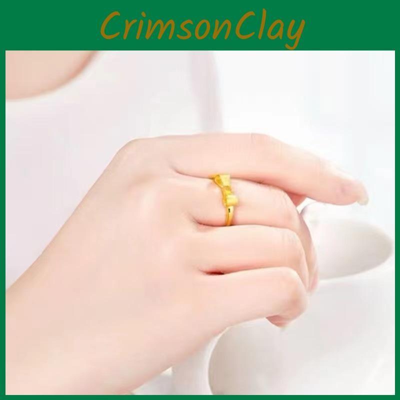 Stunning Brass Adjustable Gold Plated Ring With Heart Bowknot And Wheat Design