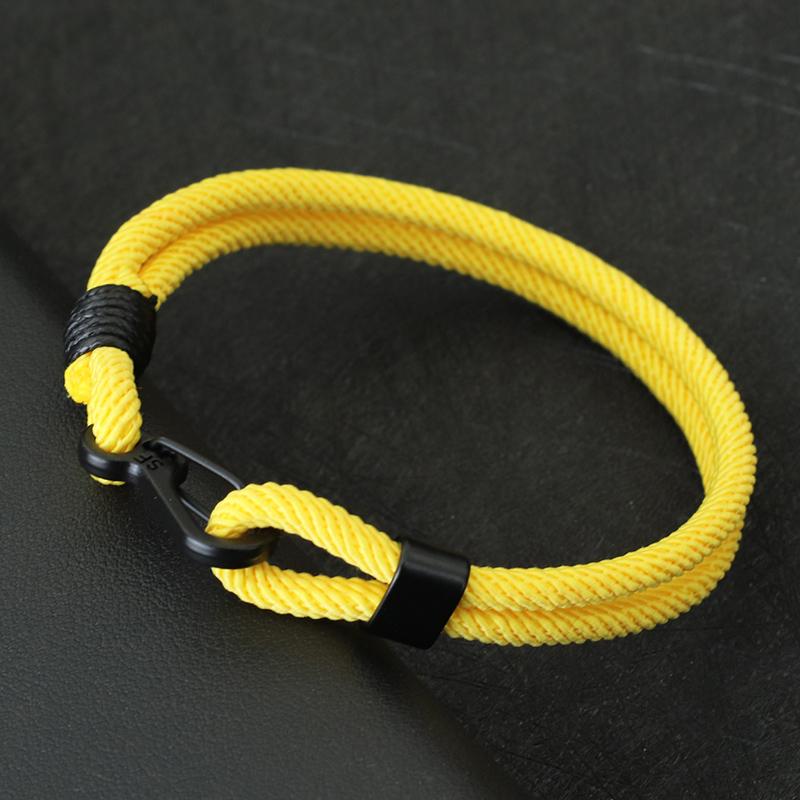 

New Fashion Men Bracelet Rope Handmade Mountaineering Buckle Macrame Braclet Homme Gift For Him Pulseira Corda Masculina M 19.5cm 7.7Inch жёлтый