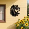 Iron Wolf Metal Wall Art Vintage Weather Resistant Outdoor Sculpture Christmas Yard Fence Gift for Homeowners