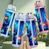 1PC Block Hero Neon Light Panel Art 750ml Color Plastic Sports Water Bottle Leakproof Flip Straw Lid Suitable for Sports Office Home Use