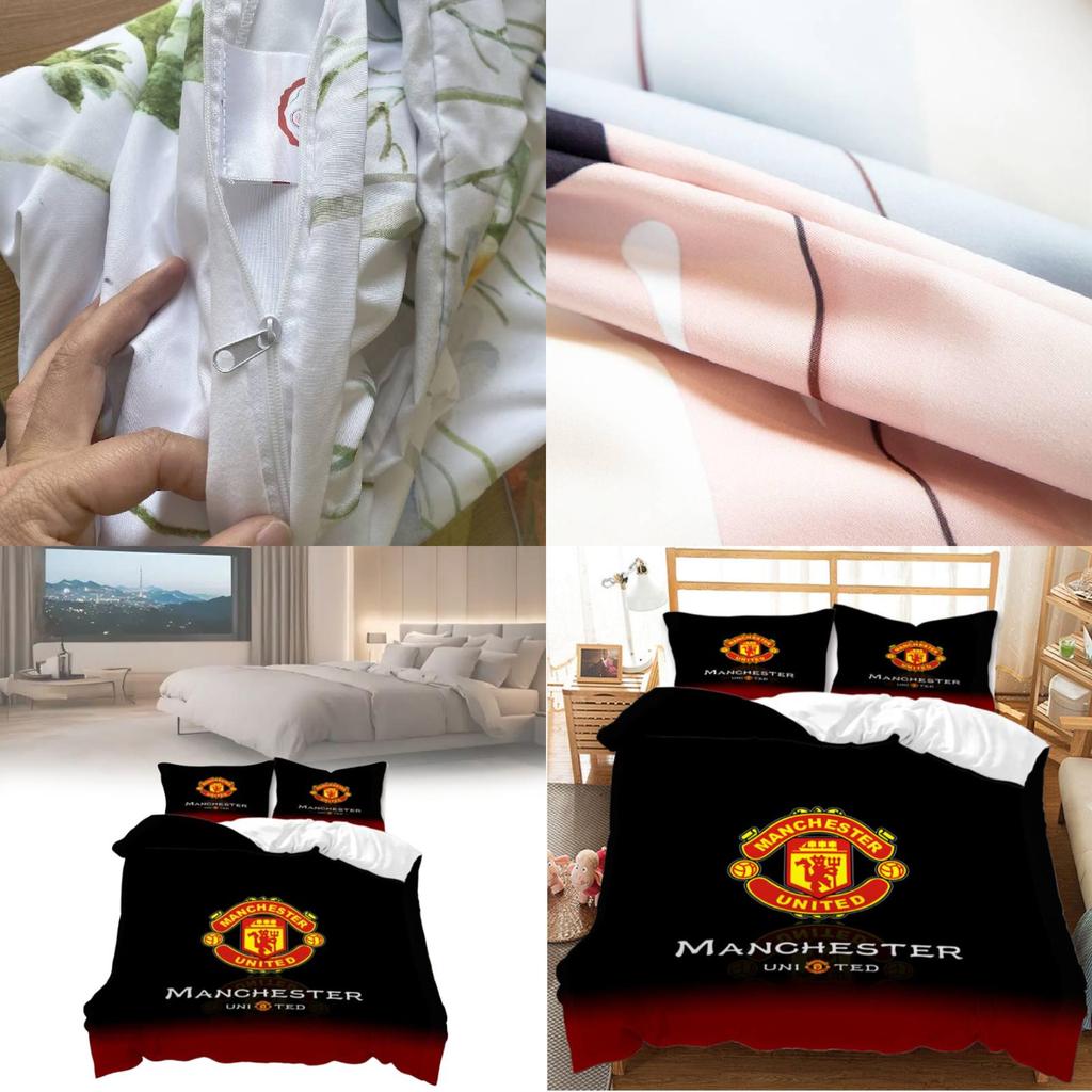 Manchester United Comforter Set With Active Printing For Home Bedroom Use
