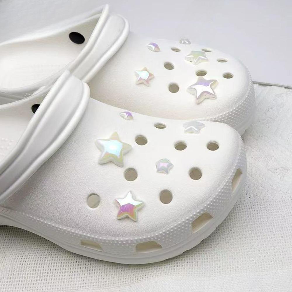 10PCS Shoe Charms Set ABS Fashion Colorful Pentagram Shoe Decorations Buckle for Sandals Clogs DIY Accessories Party Gift