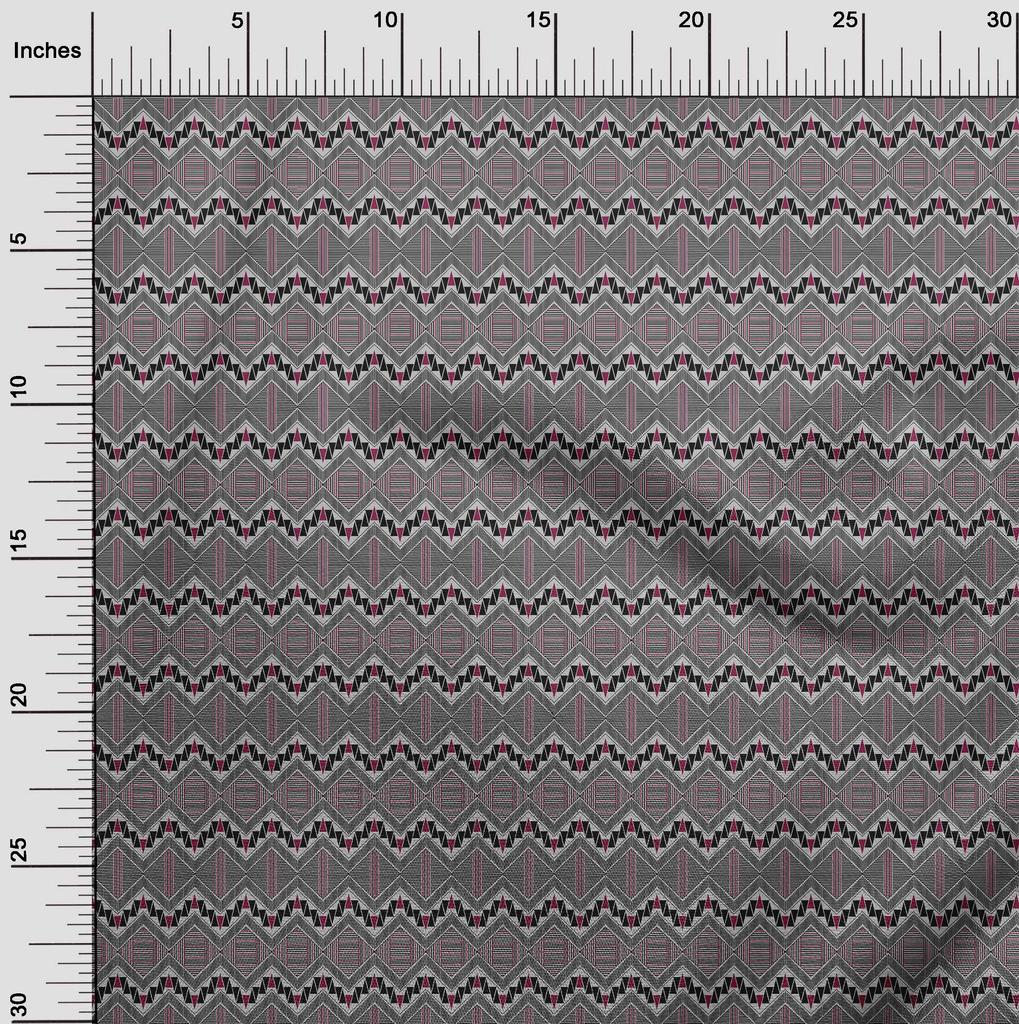 oneOone Cotton Flex Fabric Chevron & Triangle Geometric A  Printed Craft Fabric BTY 40 Inch