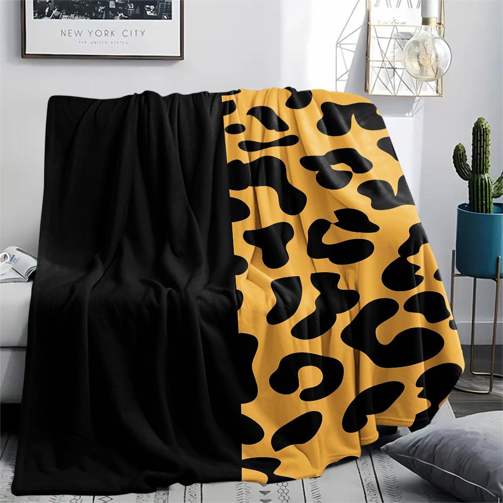 Leoparden- und Kuhmuster Flanelldecke, Hohe Qualität, Bequem für alle Jahreszeiten, Heimdekoration, Wärme und Komfort, Perfekt für Weihnachtsgeschenke