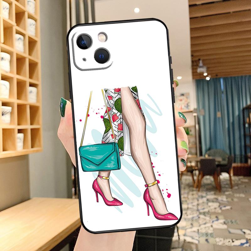 High Heels Girl Fashion Phone Case For iPhone 13 Pro Max 16 15 11 12 14 17 Pro Max mini 15 16 Plus 16e 17 Air Cover