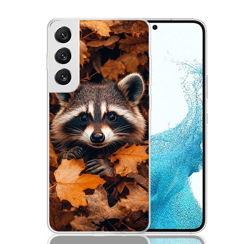Waschbär Niedliches Tier Handyhülle Für Samsung Galaxy S26 Ultra S23 S24 S25 Edge S20 FE S21 S22 Plus Weiche Druck Hülle Abdeckung Fundas G