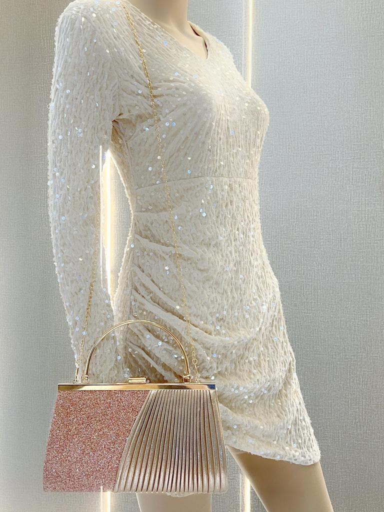 Sparkly Princess Banquet Crossbody Handbag - Large Capacity Evening Bag for Women