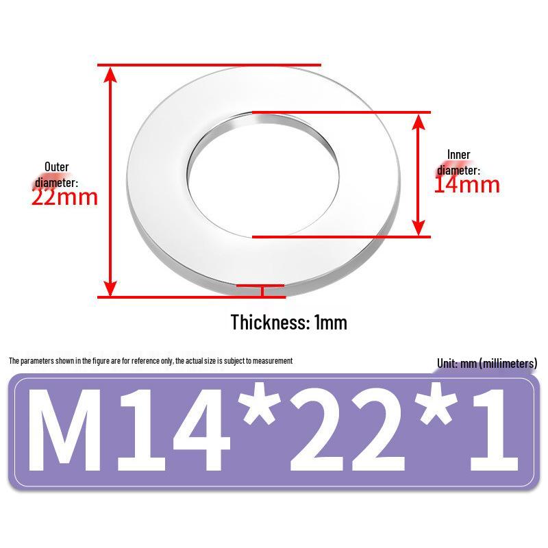 Jin Juntai Thick & Thin Stainless Steel Flat Washer, Round M10-M36