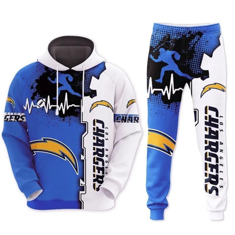 NFL Football Tracksuit Set 3D Print Hoodie Loose Pants Mens Sportswear