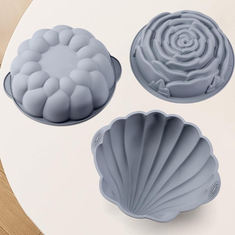 High Temperatures Resistant Silicone Chocolate Mould Shell and Flower Mousse Cake Molds Dessert Baking Accessories