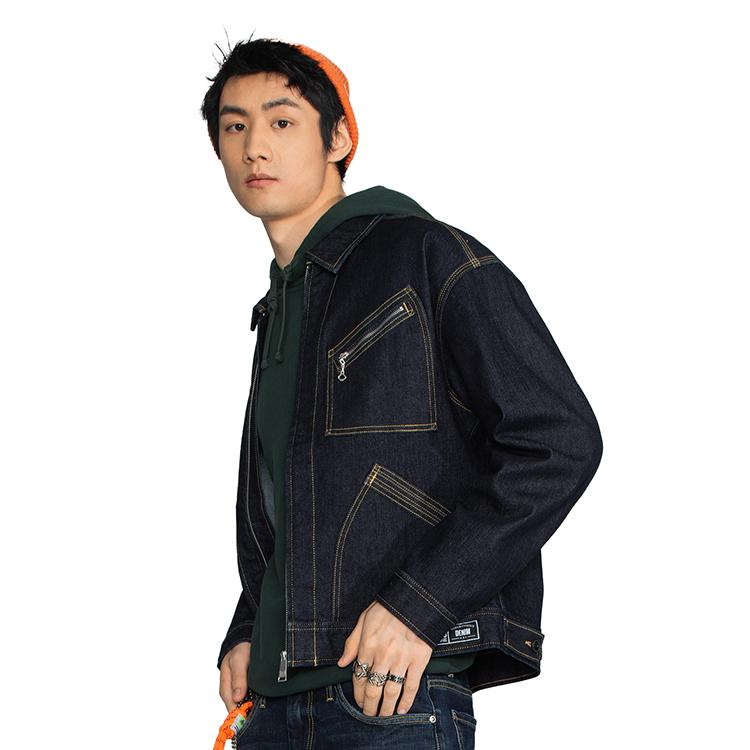 Lee Solid Color Contrast Stitch Multi Pocket Denim Jacket Men jackets LMT004078101292898L00