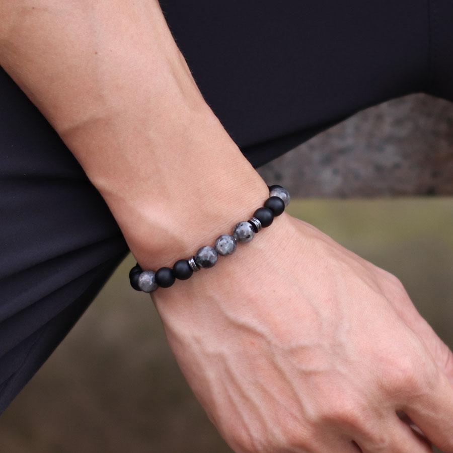 Frosted Black Onyx 8mm Tiger Eye Stone Beaded Bracelet Men Couple Natural Strings Casual Accessories Holiday Gifts