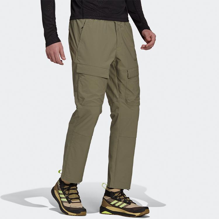 Adidas Loose Logo Letter Zip Sweatpants Men Bottoms Trace-Green GR9973