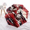 1pc Red Ranger In Action Pattern Beautiful Looking Automatic Folding Umbrella, 3 Folding, 8 Iron Frame Design, Durable and Suitable for Travel an
