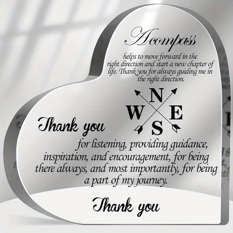 Compass Heart Thank You Gift - Appreciation Keepsake for Mentors & Leaders