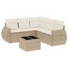 VidaXL Garden Lounge Set with Cushions 6 Pcs, Patio Sofas, Patio Furniture Set, Outdoor Furniture, Beige 3253695