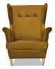 ARI Scandinavian Family Meble Wing Chair, Gold Mustard Velvet