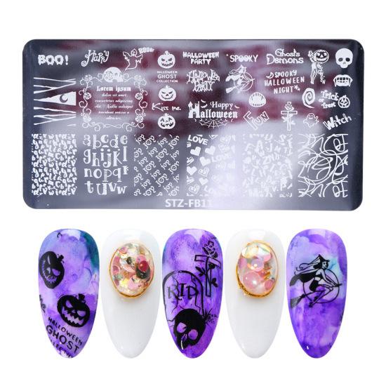 Letters Nail Stamping Plates Flower Pattern Nail Art Stamp Stencil Nail Art Tools Painting Nail
