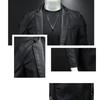 Herrenmode Kunstleder Casual Anzugjacke Herrenjacke Frühling und Herbst Schlanke Revers Lederjacke