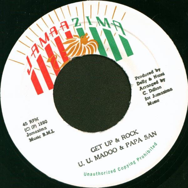 

7inch Record U.U. MADOO PAPA SAN Get Up Rock NONE Jamaazima 1990 Reggae Ska Dub Used