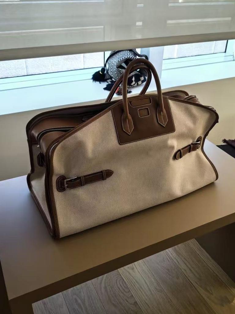 Large capacity travel casual tote bag women luxury leather shoulder bag canvas leather bucket handbag office fashion bag