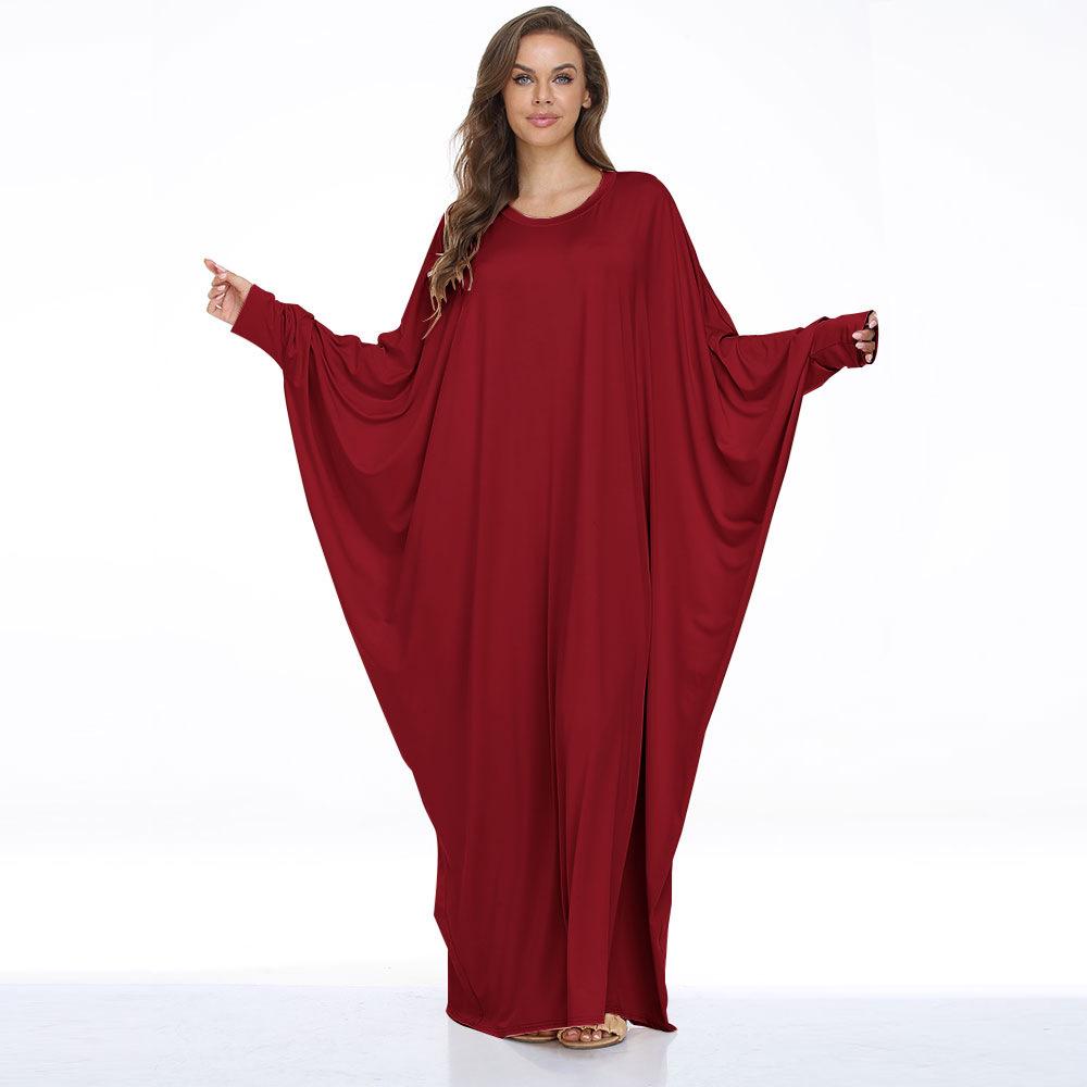 Dubai Plus Size Batwing Sleeve Casual Dress for Women - Muslim Robe