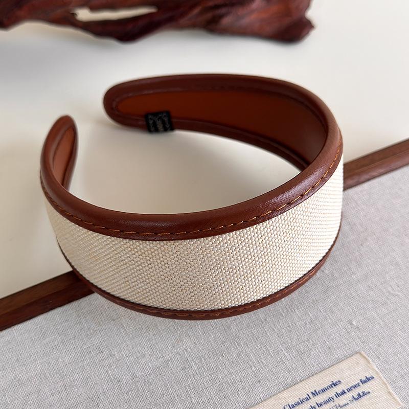 Haarreif im französischen Stil, Haarbänder, Retro-Leder, breite Stirnbänder, Damen-Haarband, weiblich, zum Waschen des Gesichts, Make-up, Kopfschmuck, Haarschmuck