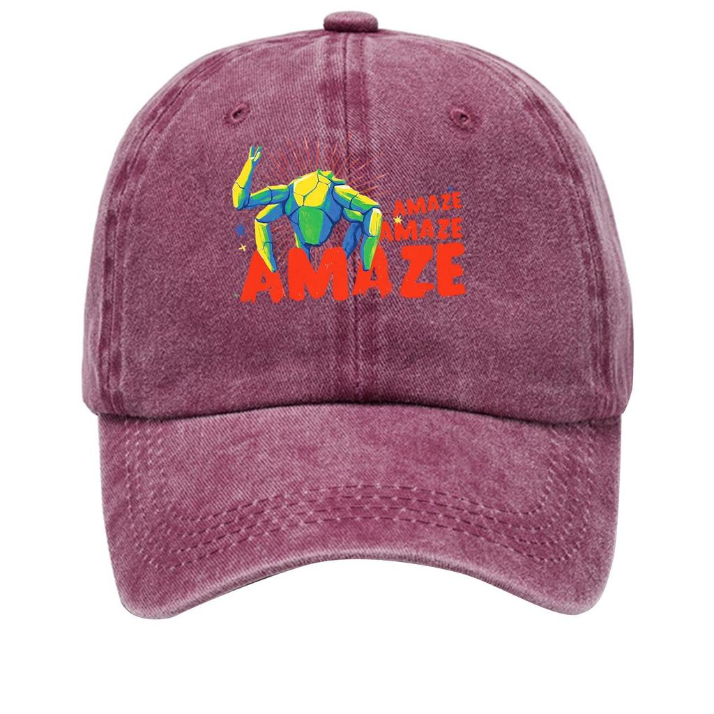 Washed Cotton Baseball Cap With Printed Distressed Soft Top Denim Hat For Men, European And American Retro Hat