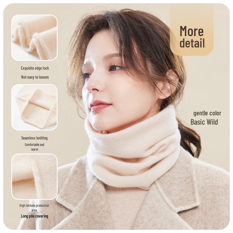 JIUMU 100% Cashmere Neck Warmer Scarf for Women