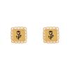 French Retro Rose Stud Earrings Female Hong Kong Style Advanced Sense Metal Square Earrings Simple Personalized Ear Jewelry