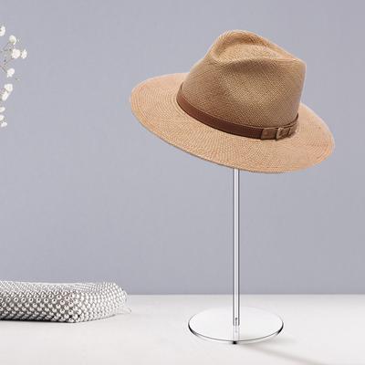 Acrylic Baseball Cap Storage Rack Barbell Pedestal Round Cap Support Frame Sturdy Wig Display Rack Easy Cleaning Home Decoration