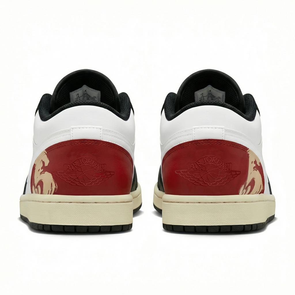 Jordan Air Jordan 1 Lemon Joy Low top Vintage Basketball Shoes Unisex Black Red 553558-040(Team399-)