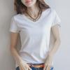 Women's Slim Fit V-Neck Short Sleeve Solid Top - 2024 Spring/Summer Collection