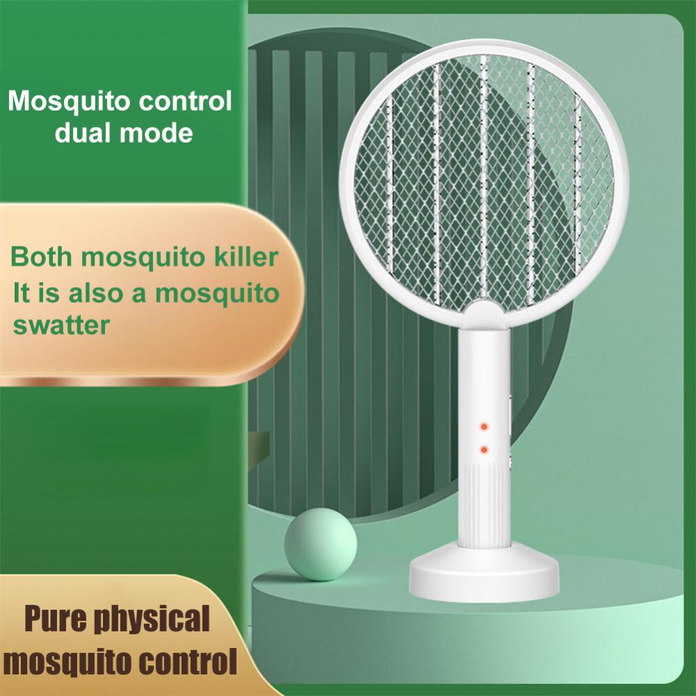 2 In 1 3500V Electric Insect Racket Swatter Zapper USB Rechargeable Summer Mosquito Swatter Kill Fly Bug Zapper Killer Trap