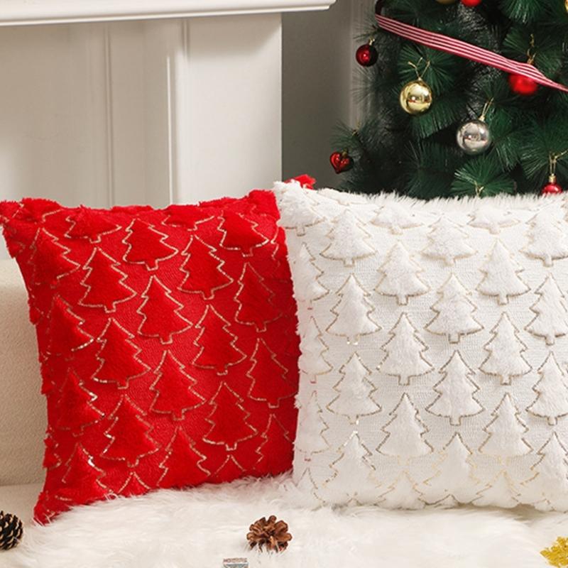 Warm Pillow Covers 18x18Inch, Soft Throw Pillowcases Christmas Pillow Covers for Holiday Decoration 45x45cm