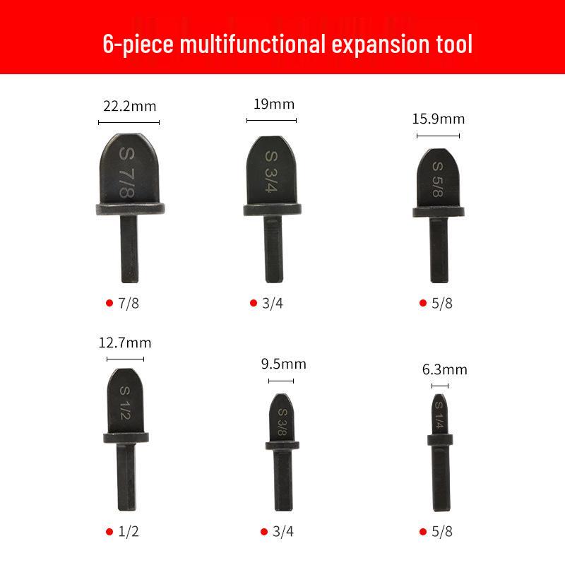 6-Piece Triangular Handle Black Copper Pipe Expander Set for Air Conditioning