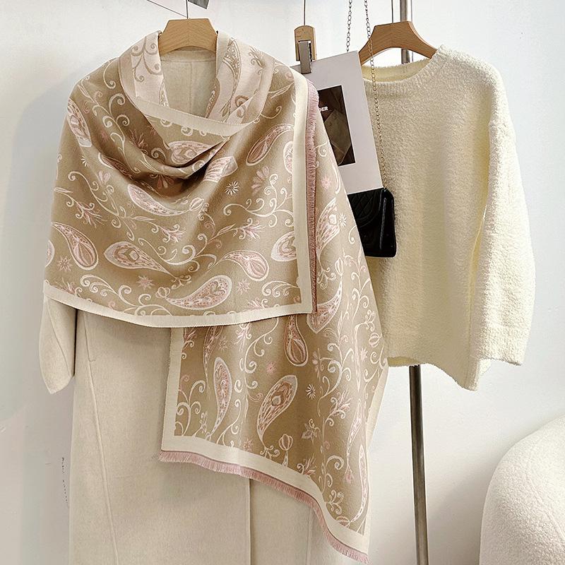 Women's Korean Style Cashew-Patterned Winter Scarf Shawl