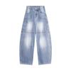 Women's 2025 Casual Washed Wide-Leg Cargo Jeans: American Spring & Autumn Collection