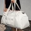 Large ecru sports travel training bag, hand luggage, tourist bag