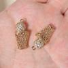 Zirconia Basketball Copper Charms, Golden Plated DIY Jewelry Pendants for Earring Necklace Craft